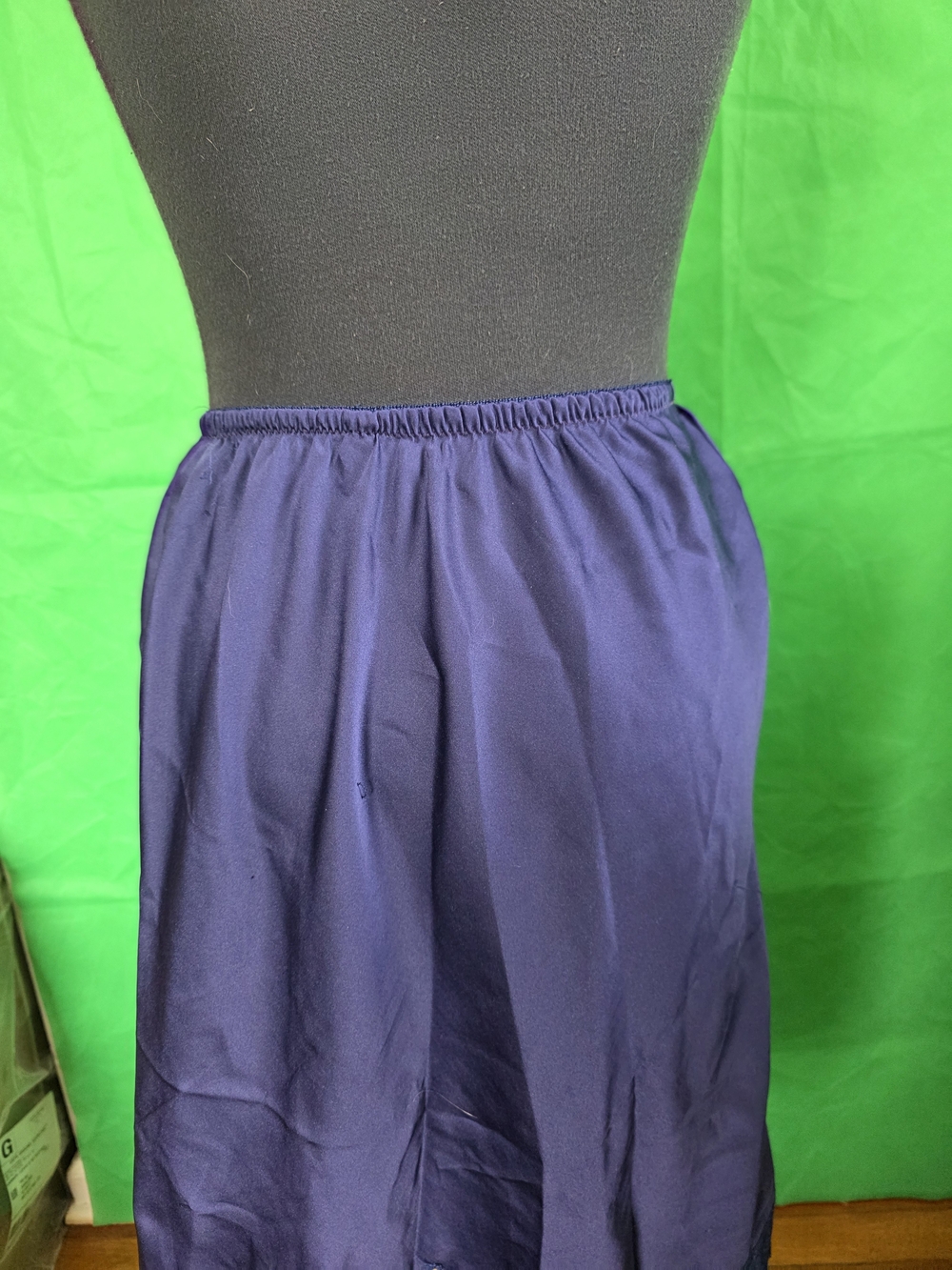 Christian Dior Vintage Navy Half Slip S  Lace Hem, Embroidered Dior Logo, ILGWU - Picture 8 of 14